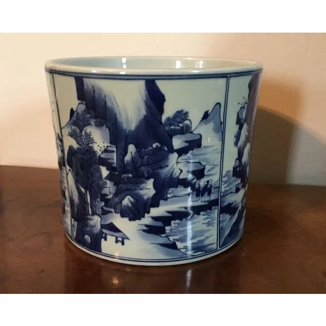 Chinese Early 20th Century Chinese Porcelain Pot with Kangxi Landscape For Sale - Image 3 of 11