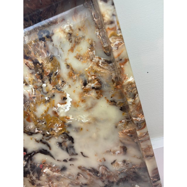 Late 20th Century Vintage Ultra Stone Mottled Resin Marble Desk Accessory Set – A Collection of Four For Sale - Image 5 of 16