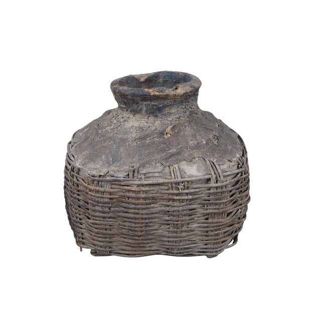 Antique Chinese Square Form Woven Willow Oil Container Storage Baskets - Set of 3 For Sale - Image 9 of 12