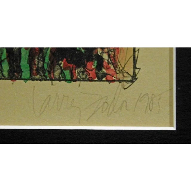 1990s Larry Fodor "Speckled Corn Kachina I" Hand Signed Custom Framed Limited Edition Lithograph For Sale - Image 5 of 7