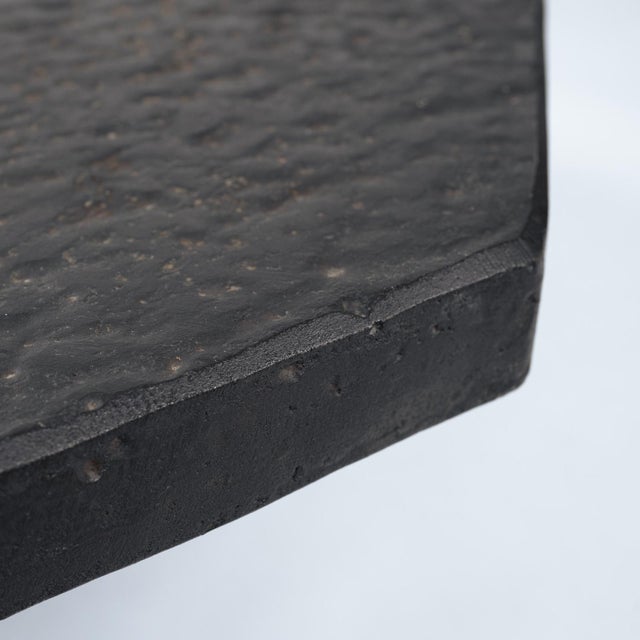 Brutalist Octagonal Coffee Table in Black Stone-Look Resin, 1970s For Sale - Image 13 of 17