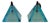 Blue Pyramid Lamps by Paolo Piva for Mazzega, 1980s, Set of 2 For Sale