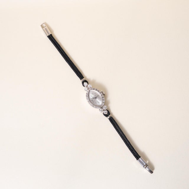 Early 20th Century Art Deco Hamilton Marquise Shape Dial With Diamonds For Sale - Image 4 of 5