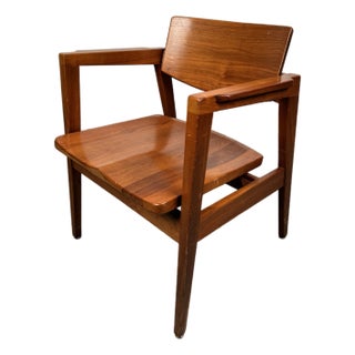 Mid-Century Walnut Chair by Gunlocke For Sale