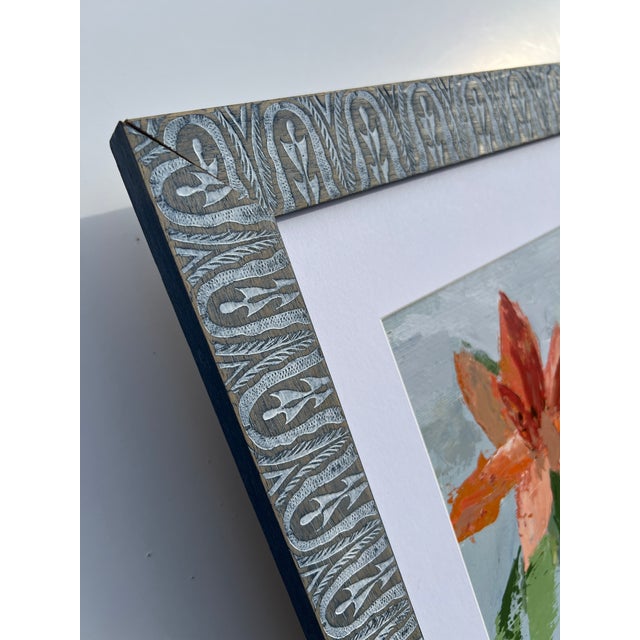 Wood Impasto Floral Painting by California Artist For Sale - Image 7 of 12