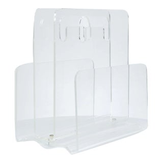 Mid Century Lucite Magazine Rack For Sale