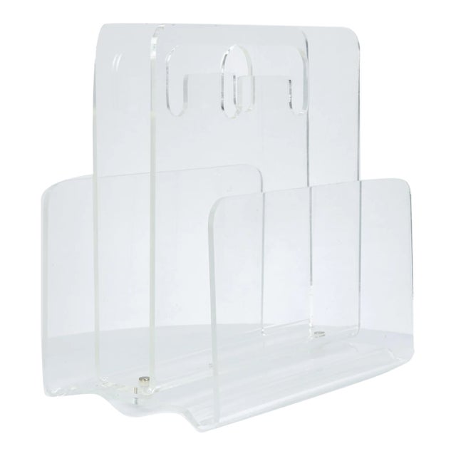 Mid Century Lucite Magazine Rack For Sale