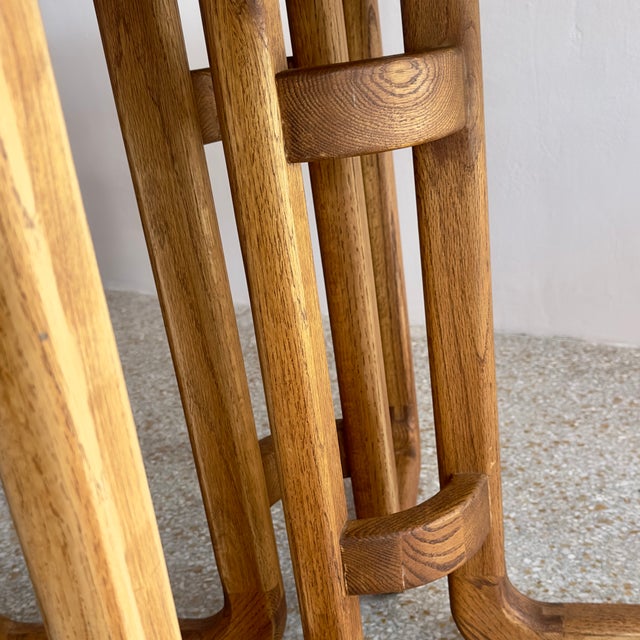 Round Mid-Century Danish Style Warm Wood Dining Table For Sale - Image 9 of 14