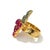 Bochic "Orient" Vintage Ruby & Emerald Bubble Wine Ring Set 18K & Silver For Sale - Image 4 of 18
