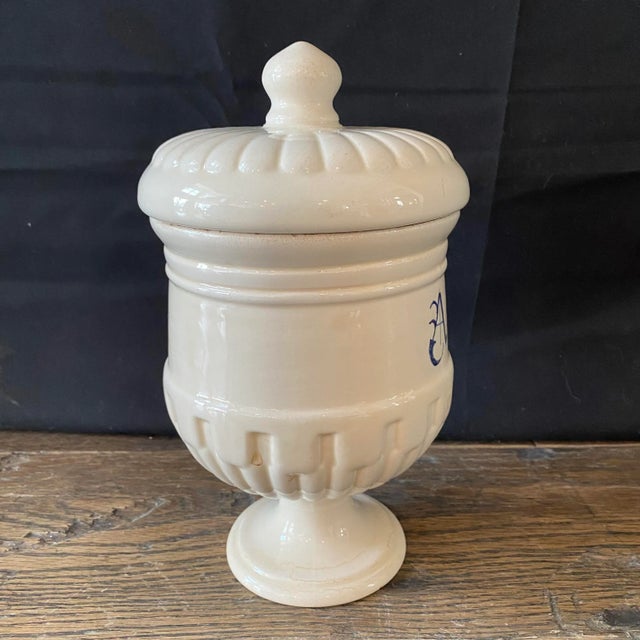Antique Italian Apothecary Jar Venetian Aster Porcelain Urn Large For Sale - Image 9 of 10