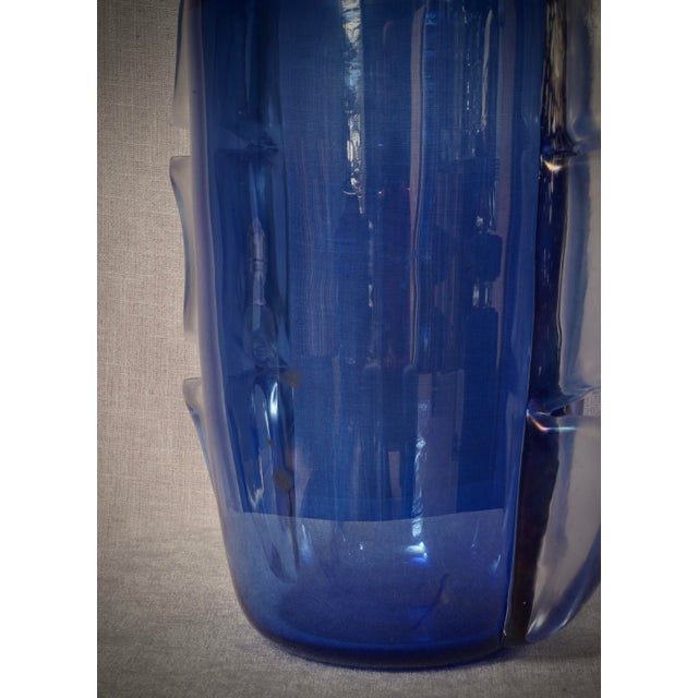 Mid-Century Sky Blue Murano Art Glass Vase, 2000s For Sale - Image 7 of 9