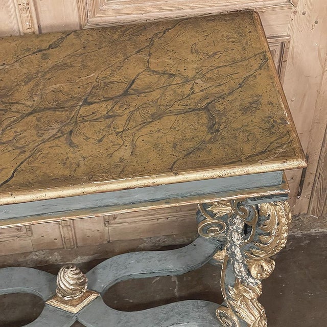 Early 19th Century Italian Baroque Faux-Sienna Marble Console For Sale - Image 9 of 18