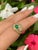 Metal 1 Carat Cabochon Natural Emerald Toi Et Moi Ring in 18k yellow gold, Size 7 For Sale - Image 7 of 8