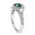 14K White Gold 1-1/3 Cttw White & Blue Diamond Interweaving Double Halo Cocktail Statement Ring (G-H and Fancy Blue Color, SI2-I1 Clarity) - Size 6 For Sale - Image 4 of 7