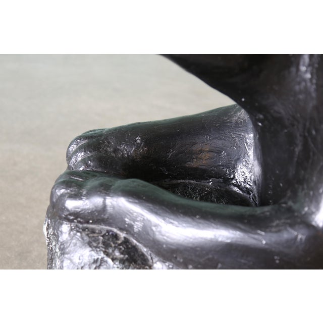 1970s Vintage Panther Glass Dining Table / Desk Plaster Hollywood Regency For Sale - Image 6 of 10