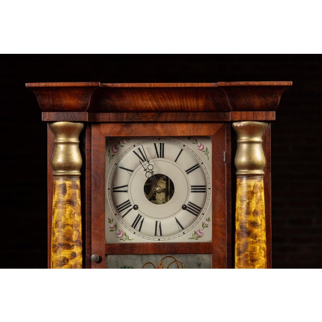 Brown Mid-19th Century Seth Thomas Triple Decker Empire Clock For Sale - Image 8 of 14