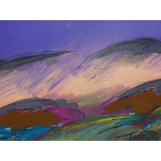 Impressionist 1990s Mark Dickson Untitled Mix Media, Pastel and Watercolor Abstract Hand Signed Art For Sale - Image 3 of 5