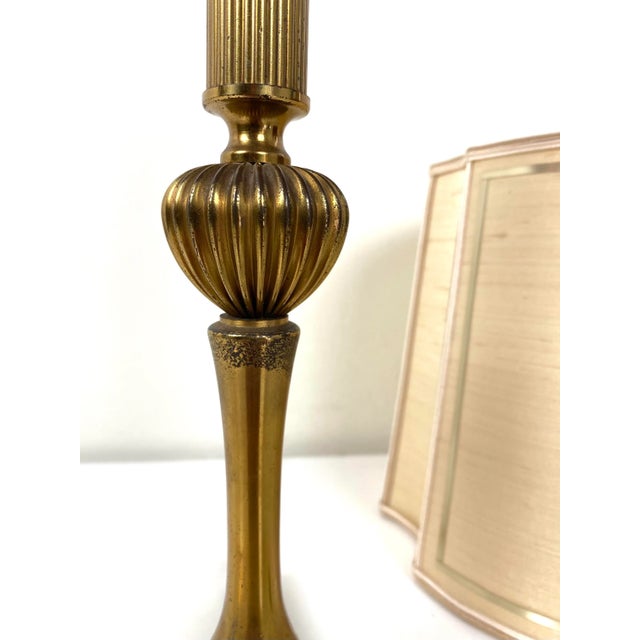 French Brass Tripod Table Lamp, 1950s For Sale - Image 10 of 11
