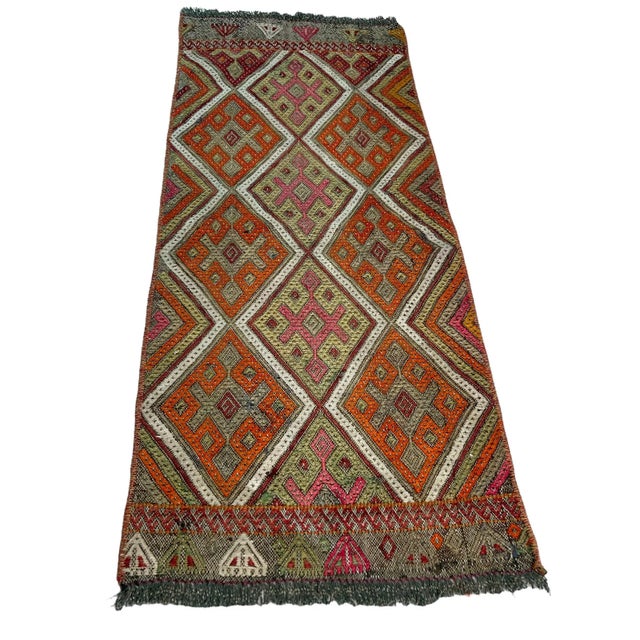 Textile Small Anatolian Turkish Kilim Rug For Sale - Image 7 of 11