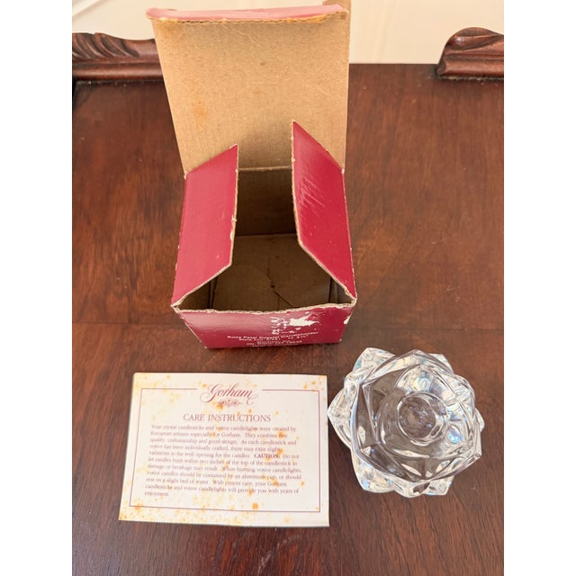 Beautiful vintage Gorham Rose Petal crystal candlestick, crafted in West Germany in substantial full lead crystal....