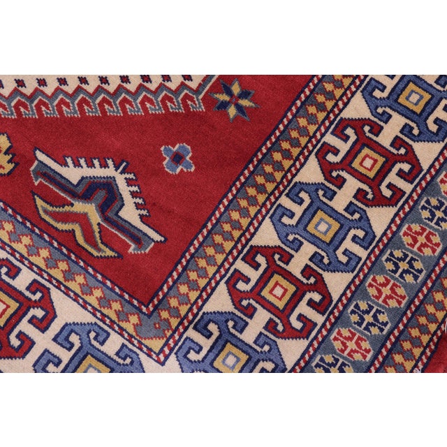Shabby Chic Shabby Chic Rustic Shirwan Red/Beige Wool Rug - 4'4''x6'6'' For Sale - Image 3 of 10