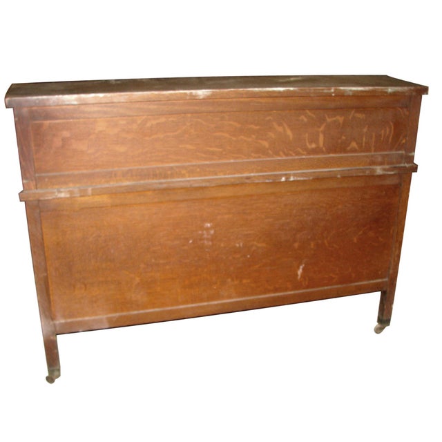 Antique Roll Top Quarter Sawn Oak Wooden Desk For Sale - Image 15 of 15