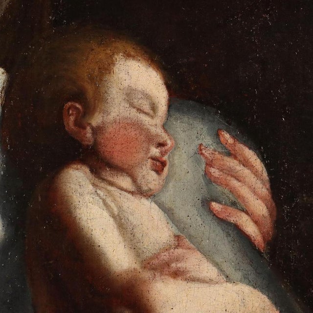 Unknown Artist, Madonna with Sleeping Child, Oil on Canvas, Framed For Sale - Image 5 of 12