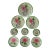 Vintage Green and Pink Rose Gloria Vanderbilt Taste Setter by Sigma Dinnerware-Set of 12 For Sale