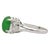 2.69 Carat Oval-Shaped Cabochon Bright Green Natural Type A "Fei Cui" Jade with Diamonds Side Stone in Platinum 4 Prong...