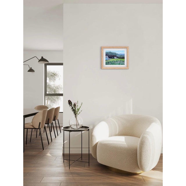 Textile Mendocino Pink Flowers, Impressionist Oil Painting For Sale - Image 7 of 8