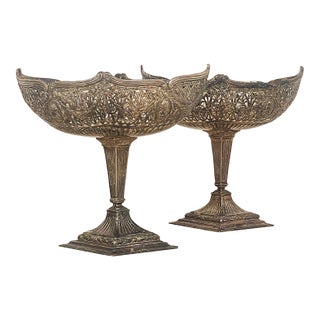 Antique Silver Compotes - A Pair For Sale