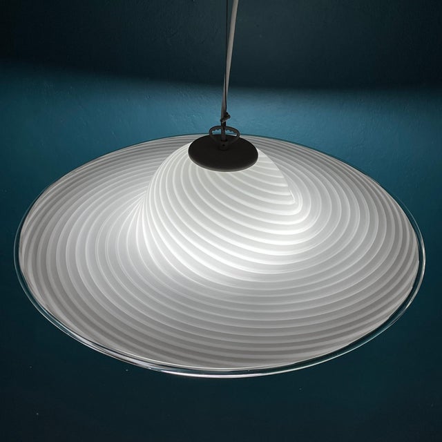 Murano Swirl Glass Pendant Lamp from Vetri, Italy, 1970s For Sale - Image 6 of 14