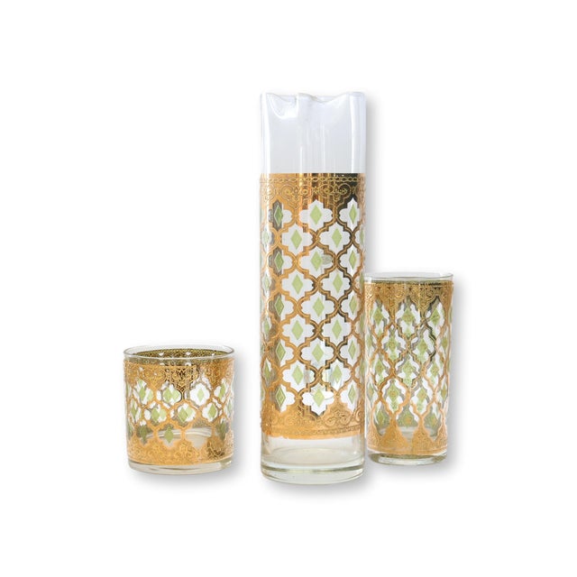 Mid 20th Century Mid Century Modern Culver Valencia Gilt Glassware Set, 11 Pieces For Sale In Los Angeles - Image 6 of 10