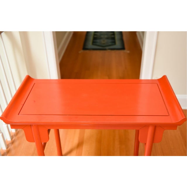 Vintage Chinese Red Lacquered Altar Form Console Table For Sale In New York - Image 6 of 8
