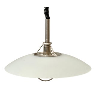 Vintage Pendant Lamp with Opal Glass Shade, 1970s For Sale