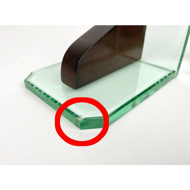 Glass & Wood Bookends, Italy, 1950s, Set of 2 For Sale - Image 12 of 14