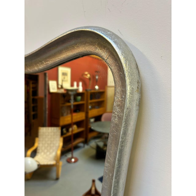 1960s Hollywood Regency Silver-Leaf Mirror For Sale - Image 4 of 8