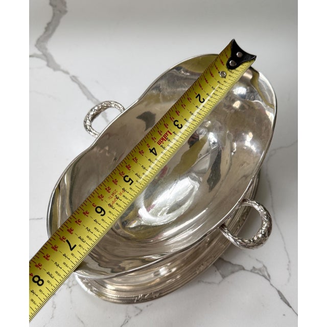 Vintage Christofle Silver Plated Gravy Sauce Boat With Handle and Under Plate France 8"x5" For Sale - Image 10 of 10