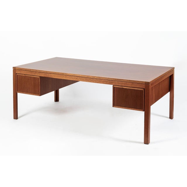 Danish Mahogany Executive Desk by Søborg Møbler, Mid Century Modern Desk For Sale - Image 12 of 16