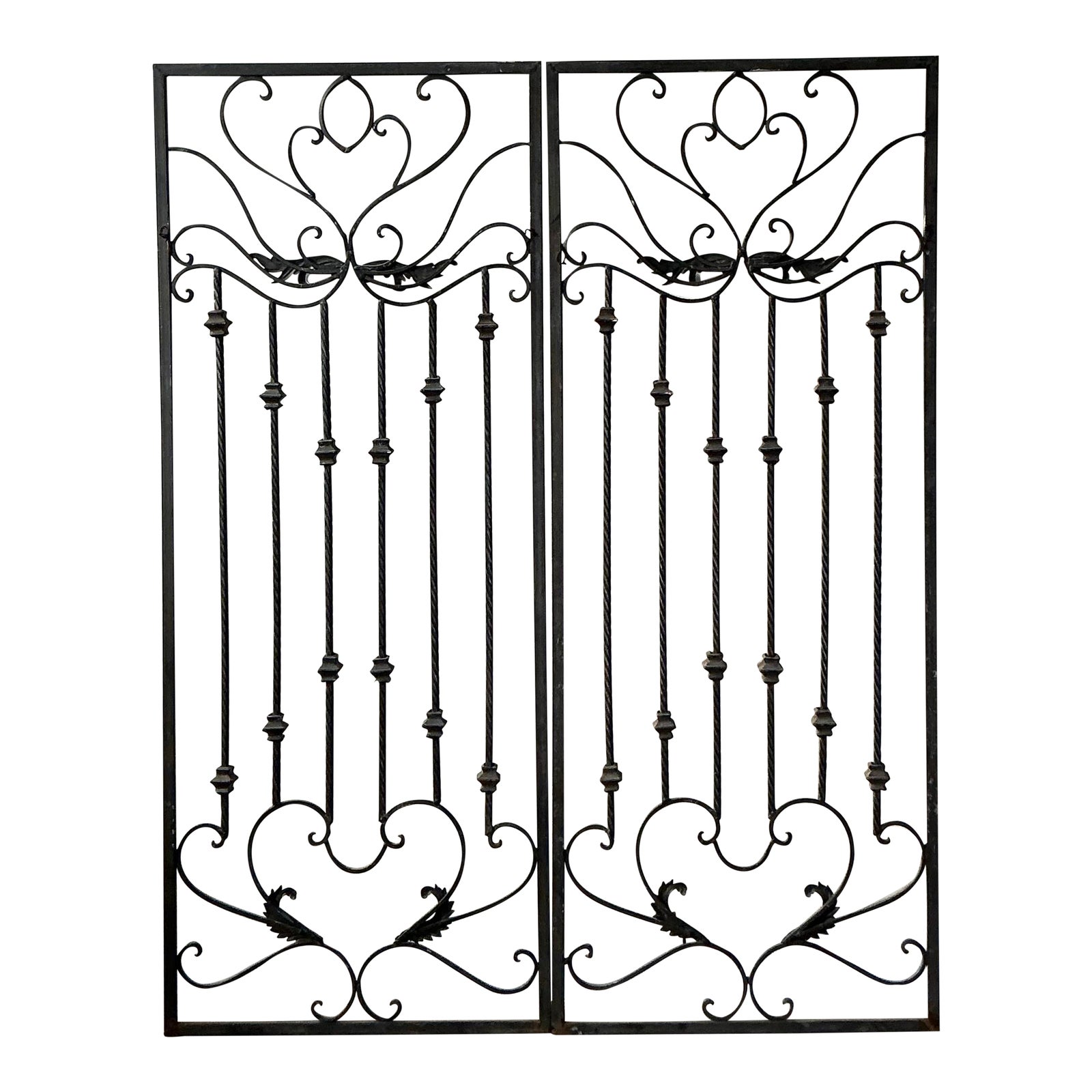 Vintage Regency Wrought Iron Panels - A Pair | Chairish