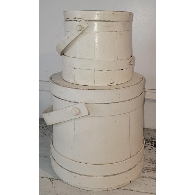 Pair of Late 19th Century Original White Painted Furkins For Sale - Image 4 of 9