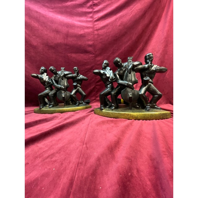 Bear TV, lamps late 40s early 50s faith FAIP dancers no musicians made of plaster chalk ware, 11 inches tall by 15 inches...