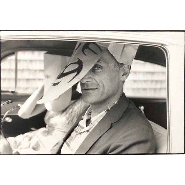 Modern Inge Morath, Vintage Magnum Press Photograph Arthur Miller with Saul Steinberg Mask Photo, 1962 For Sale - Image 3 of 6