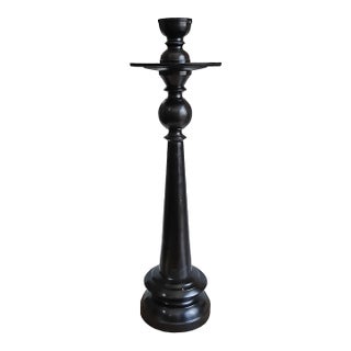 Tall Bronze Candlestick With Removable Top, 32 Inches For Sale