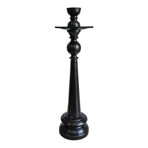Tall Bronze Candlestick With Removable Top, 32 Inches