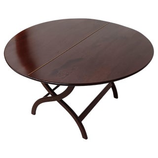 Danish Circular Handcrafted Foldable Mahogany Coffee Table, 1960s For Sale