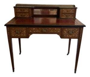 Antique Victorian Rosewood Inlaid Writing Desk, 1900