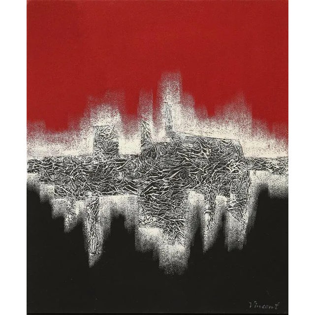 Mid-Century Oil on Canvas Painting For Sale