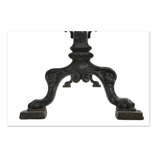 Wood Cast Iron and Patinated Wood Bistro Table For Sale - Image 7 of 9