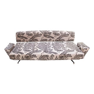 Mid-Century Italian Sofa Bed in Dedar Tiger Mountain Fabric, 1950s For Sale